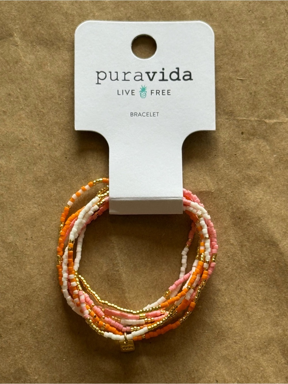 Pura Vida Pink & Orange Beaded Multipack